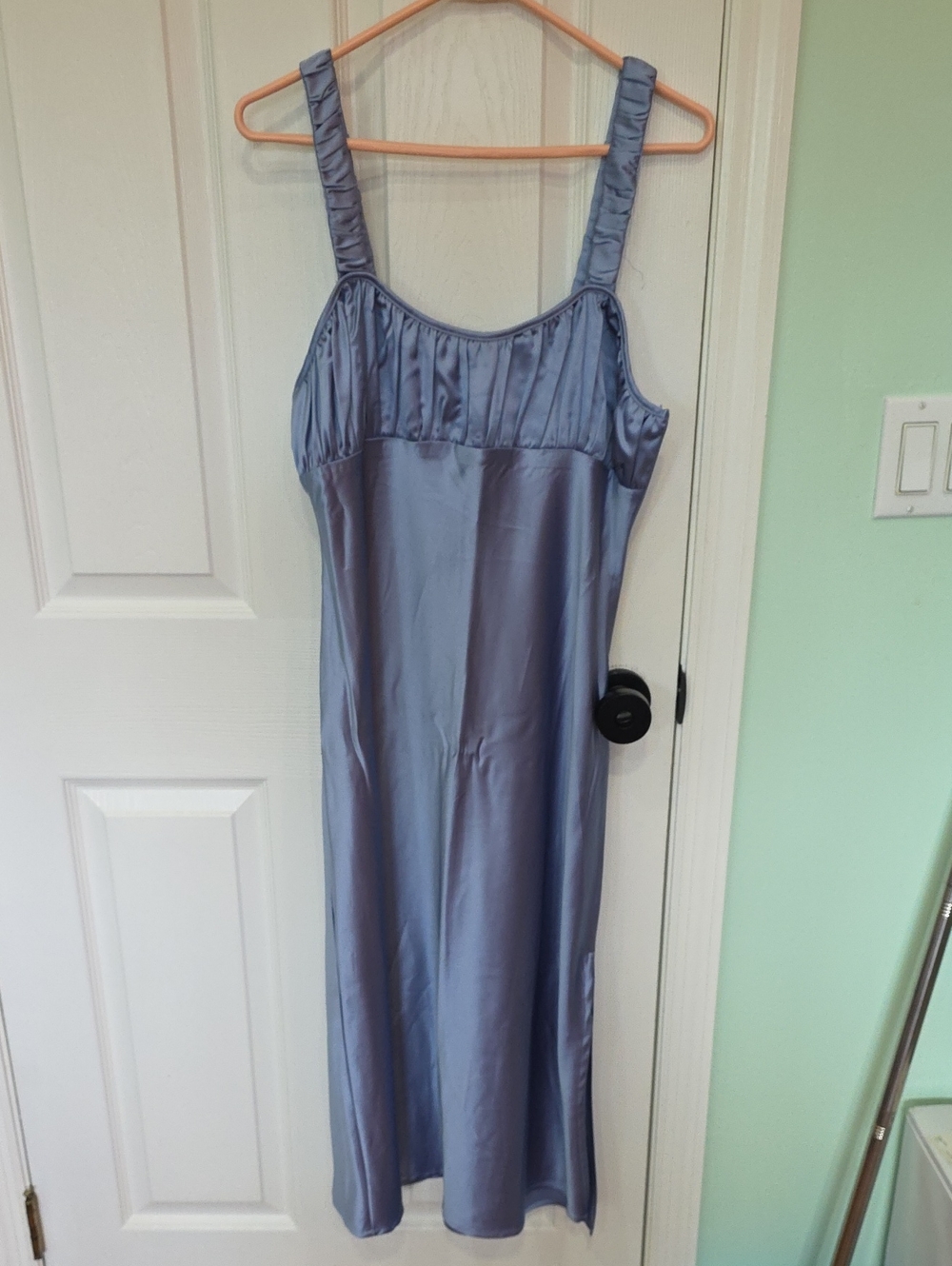 Forever 21 Satin Slip Dress - Steel Blue